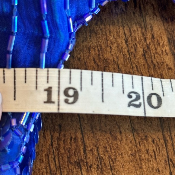 Jewel Queen | Vintage 80’s Blue Silk Beaded & Sequined Cocktail Dress, Size M - Picture 10 of 11